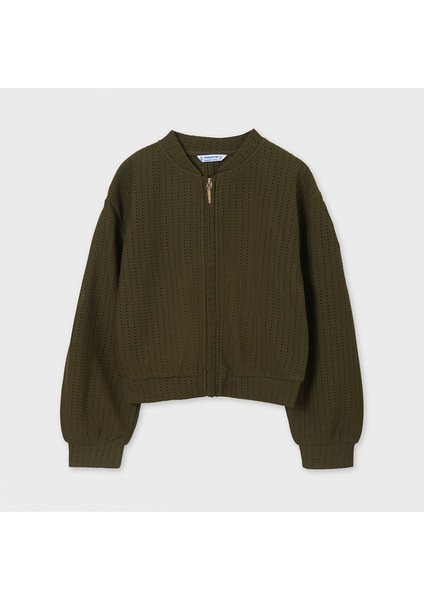 Kız Çocuk Verde Delikli Avcı Mont 6493