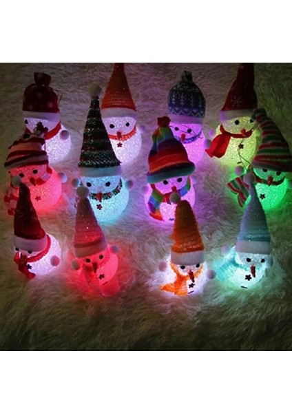 LED Işıklı Kardan Adam Yılbaşı Ağacı Süsleri Renk Değiştiren Kardan Adam LED Light Colors
