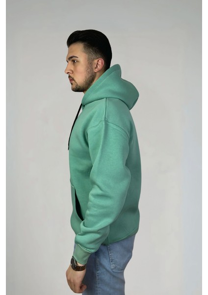 Unisex Pamuklu Basic Oversize Kapüşonlu Sweatshirt