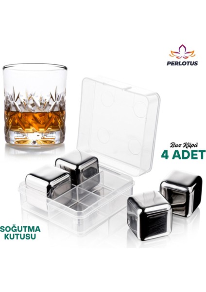 4’lü Paslanmaz Çelik Viski Taşı Sulandırmadan Soğutma Buz Küpleri fiyatları