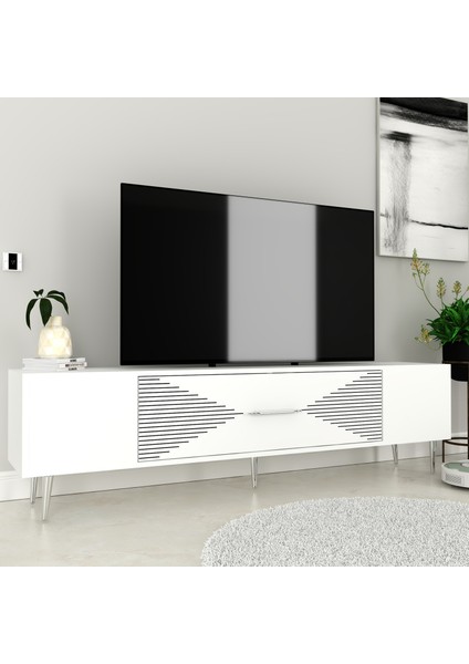 Motif Tv Sehpası Tv Ünitesi Beyazgümüş fiyatları