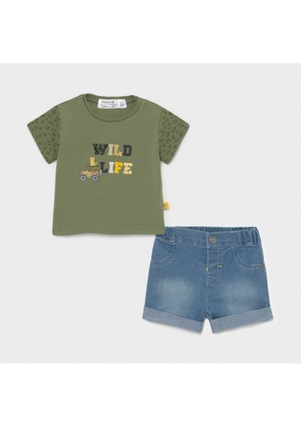 Erkek Bebek Denim ŞortT - Shirt2 Li Set