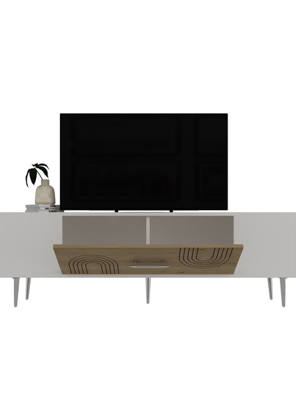Valeria Tv Sehpası Tv Ünitesi Beyaz Safirmeşe Gümüş modelleri