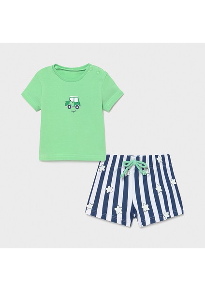 Erkek Bebek Şort MayoT - Shirt2 Li Set