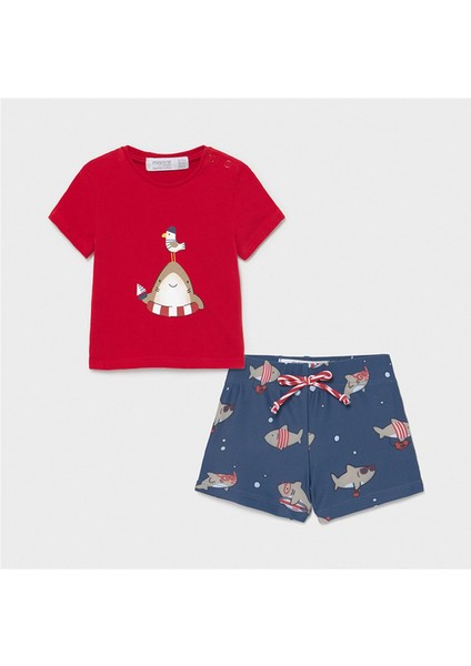 Erkek Bebek Şort MayoT - Shirt2 Li Set