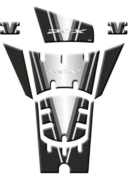 Honda Pcx 2025 Uyumlu Gri Beyaz Orta Tankpad Koruma Set