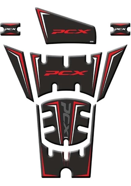 Honda Pcx 2025 Uyumlu Kırmızı Orta Tankpad Koruma Set