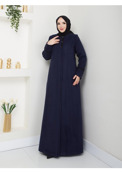 Kışlık Büyük Beden Tüylü Kaşe Pardesü 2123