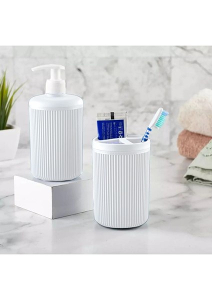 2'li Set Sabunluk ve Diş Fırçalık Seti - Pratik ve Şık Banyo Aksesuarı