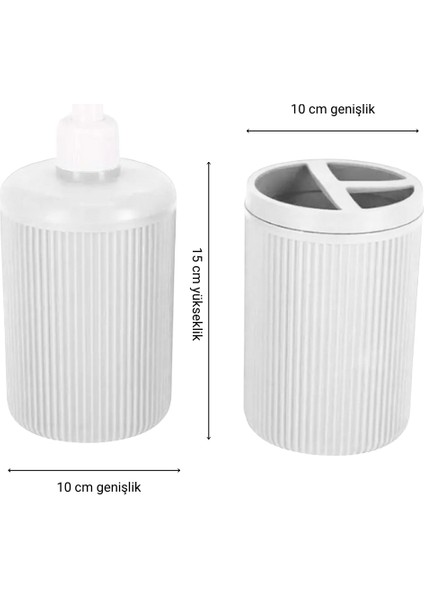 2'li Set Sabunluk ve Diş Fırçalık Seti - Pratik ve Şık Banyo Aksesuarı