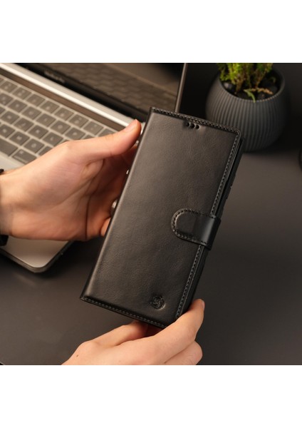 Buffalo Samsung Galaxy S23 Ultra Telefon Kılıfı - Manyetik Ayrılabilir Cüzdan Kılıf - El Yapımı - Siyah