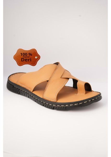 Kr.93 Anatomik Taban Içi Dışı Deri Tek Parmak Erkek Terlik