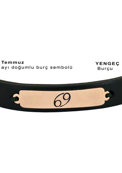 14 Ayar Altın Plakalı Yeşil Derili Erkekler İçin Dikdörtgen Motifli Doğum Ay Bilekliği-371 fiyatları