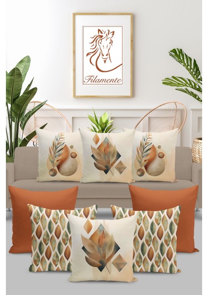 8 Li Çift Taraflı Dijital Baskı Kırlent Kılıfı Bahar Desenli