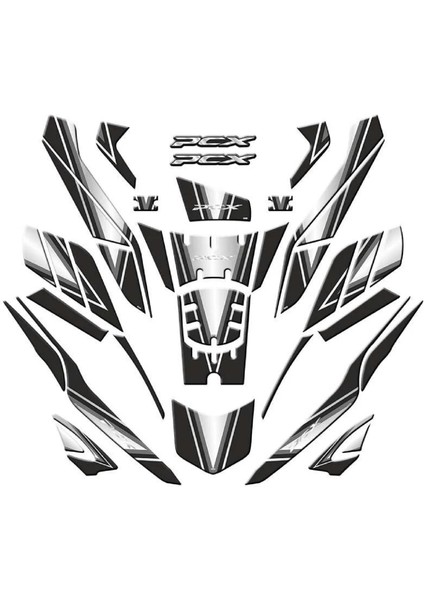 Honda Pcx 2025 Uyumlu Tankpad Gri Beyaz Full Takım Set