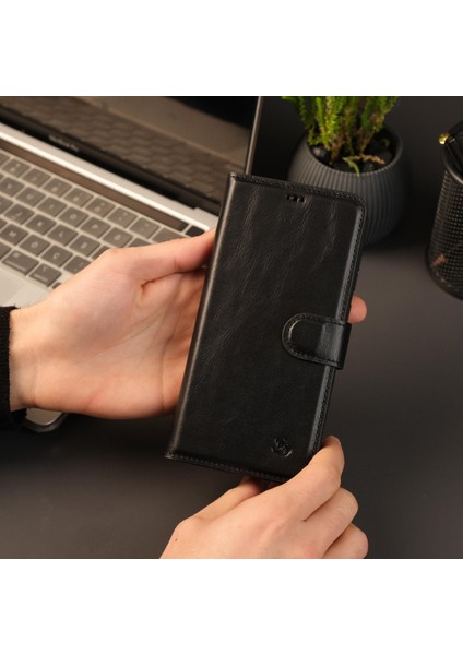 Buffalo Samsung Galaxy S25 Plus Telefon Kılıfı - Manyetik Ayrılabilir Cüzdan Kılıf - El Yapımı - Siyah