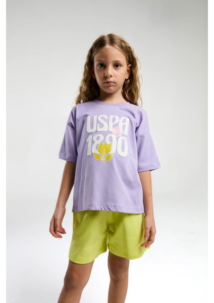 Kız Çocuk Şortlu Takım - Mor modelleri