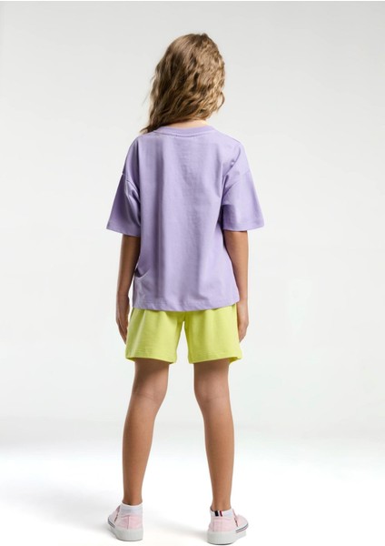 Kız Çocuk Şortlu Takım - Mor indirimleri