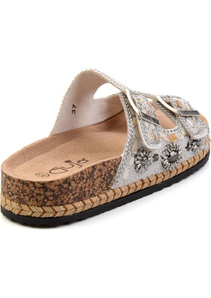 25Y183 Kadın Çift Toka Taşlı Hasır Taban Comfort Terlik (Dar Kalıp Bir Numara Büyük Tercih Ediniz) modelleri