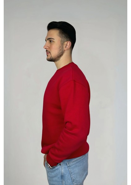 Minimalist Pamuklu Oversize Bisiklet Yaka Sweatshirt modelleri