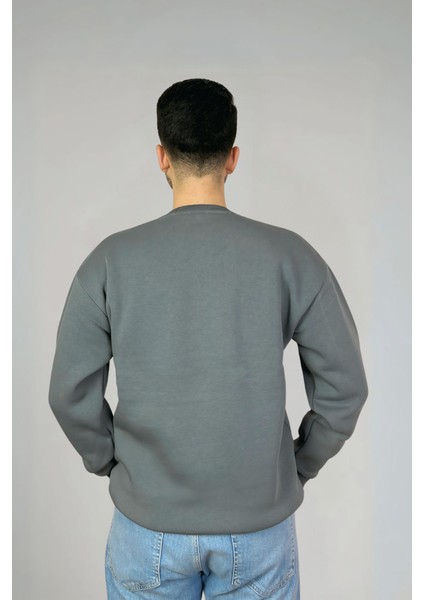 Minimalist Pamuklu Oversize Bisiklet Yaka Sweatshirt modelleri