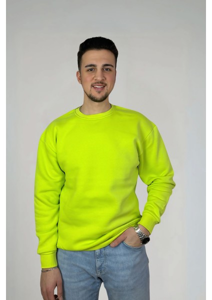 Minimalist Pamuklu Oversize Bisiklet Yaka Sweatshirt