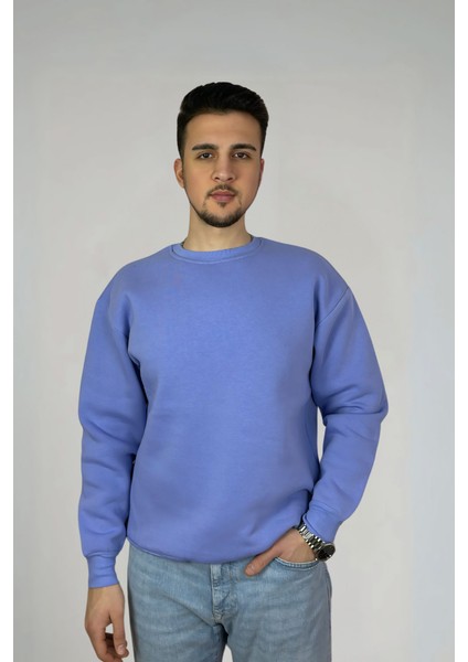 Minimalist Pamuklu Oversize Bisiklet Yaka Sweatshirt