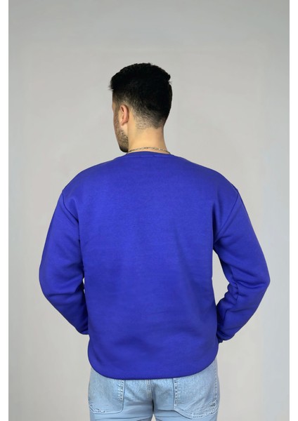 Minimalist Pamuklu Oversize Bisiklet Yaka Sweatshirt