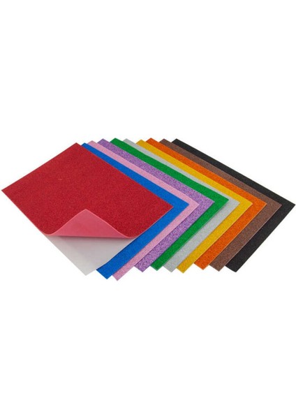 Simli Yapışkanlı Eva 10 Renk 50X70 Boyutunda 10'lu