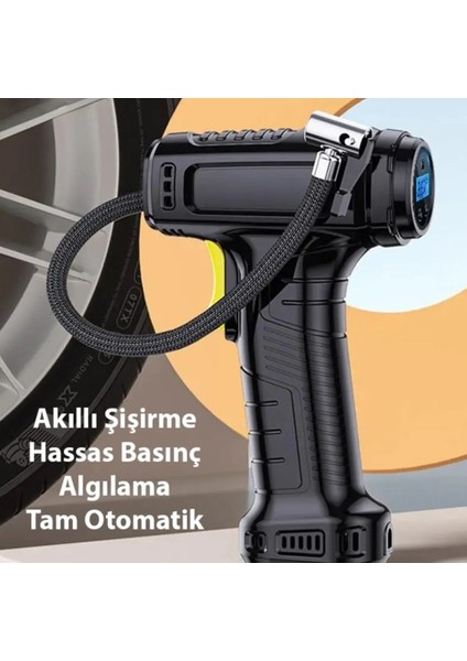 Dijital Şarjlı Kablosuz Taşınabilir Lastik Hava Pompası Kompresörü 120PSİ Işıklı indirimleri