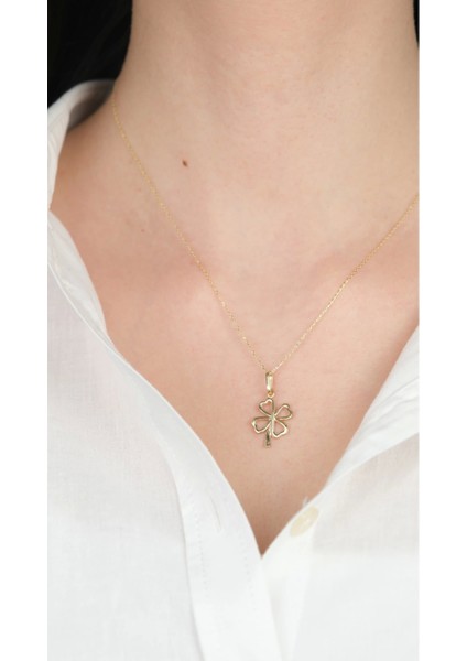 14 Ayar Altın Içi Boş Yoncalı Kolye Ucu 493 fiyatları