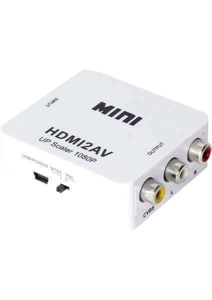 Hdmı To Rca Çevirici Converter Mini Model Plastik Kasa 1920X1080