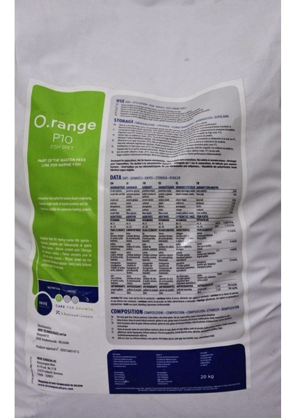 O.range Nurse P-10 1mm Balık Yemi 20KG Çuval