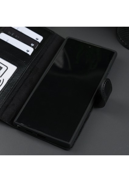 Buffalo Samsung Galaxy S24 Ultra Telefon Kılıfı - Manyetik Ayrılabilir Cüzdan Kılıf - El Yapımı - Siyah
