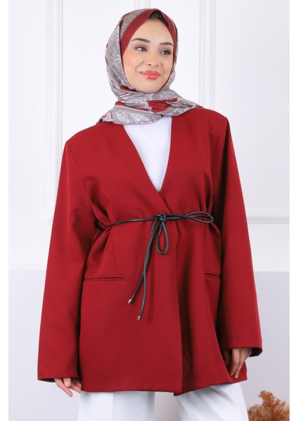 Bordo Astarlı Ceket