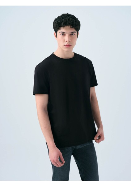 Regular Fit Siyah Erkek T-Shirt LF2034994 fiyatları