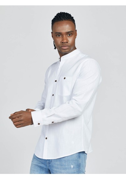 Regular Fit Beyaz Erkek Gömlek LF2014781 fiyatları