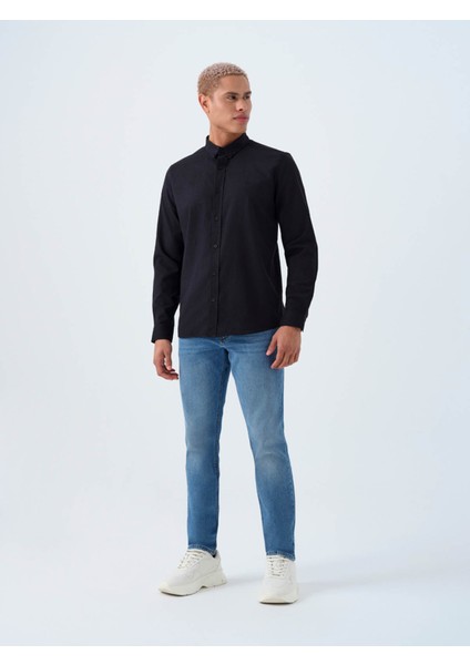 Regular Fit Siyah Erkek Gömlek LF2037403