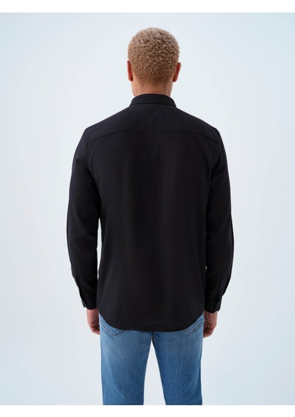 Regular Fit Siyah Erkek Gömlek LF2037403
