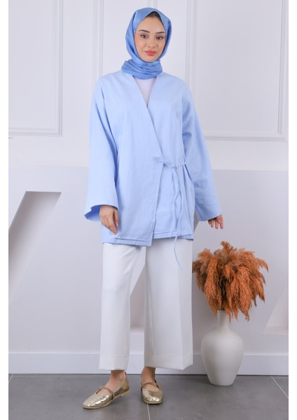 Bebe Mavi Çapraz Bağlamalı Kimono fiyatları