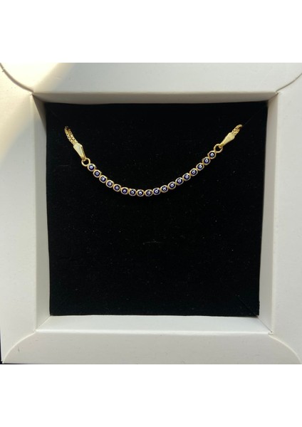 Gold Kaplama Nazar Boncuklu Suyolu Gümüş Bileklik fiyatları