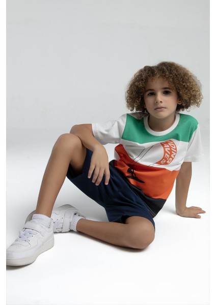 RP3548 - Mavi - Rolypoly Erkek Çocuk Bermuda Takım