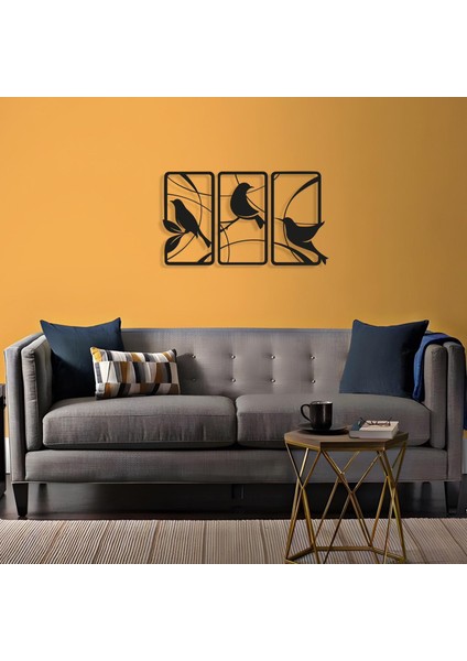 Siyah Kuşlu Duvar Dekorasyon