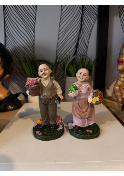 Dekoratif 2'li Dede Nine Biblo Polyester