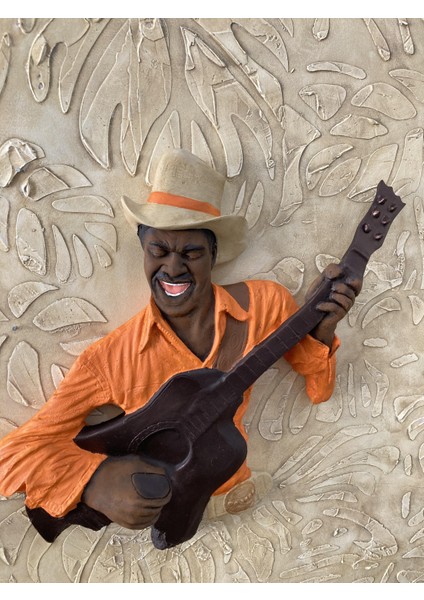 Gitar Çalan Adam Müzisyen Turuncu