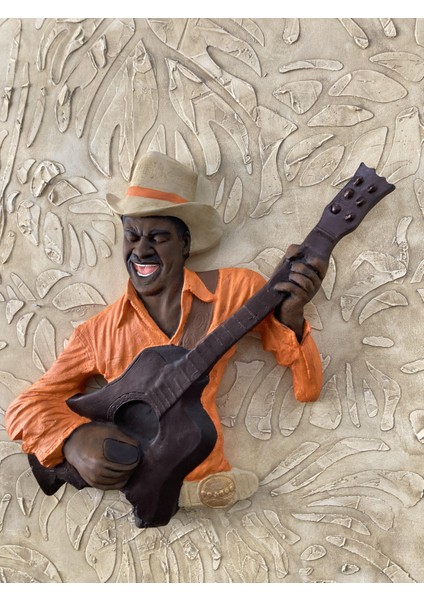 Gitar Çalan Adam Müzisyen Turuncu indirimleri