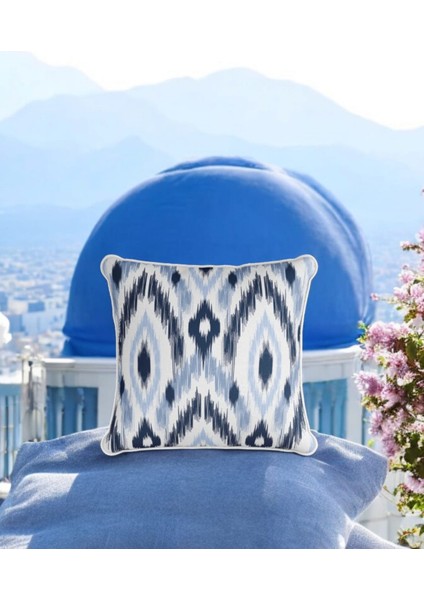 Ibiza Dijital Baskılı Sututmaz Keten Görünümlü Kalın Biyeli Dokuma Kırlent