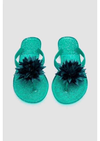 Fyz Çiçekli Süslü Şık Parmak Arası Kadın Terlik