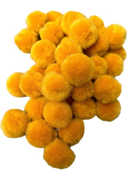El Yapımı Merinos Yün Ponpon – 3 cm (25 Adet, Yumuşak & Doğal