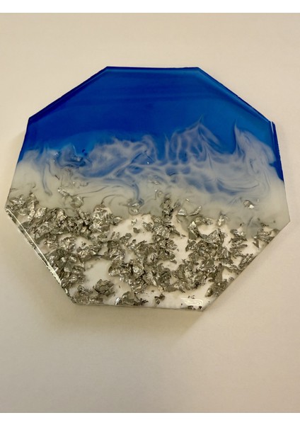 Epoksi Bardak Altlığı 4'lü Set MAVI(10 cm x 10 cm ) modelleri